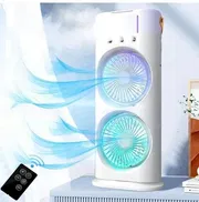 Rechargeable Dual Head Mist Cooling Fan with Remote – 3 Speeds, LED Light & 280ml Water Tank_img_7