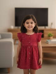 Girls Woven Frock Code: MS-40_img_1