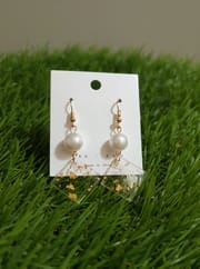 Elegant Pearl Drop Resin Earrings with Gold Foil Flakes – Premium Handmade-Look Dangle Earrings for Women_img_0