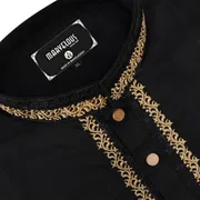 Black Stripe Panjabi Good Quality Fabrics_img_1