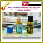 Empty 20ml Perfume Atomizer Refillable Spray Glass Bottle Round Shape Golden Blue Black Printed VIP Random color 1 pcs_img_0