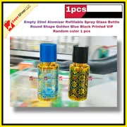 Empty 20ml Perfume Atomizer Refillable Spray Glass Bottle Round Shape Golden Blue Black Printed VIP Random color 1 pcs_img_1