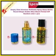 Empty 20ml Perfume Atomizer Refillable Spray Glass Bottle Round Shape Golden Blue Black Printed VIP Random color 1 pcs_img_2