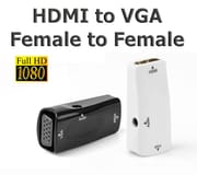 HDMI to VGA Converter female to female HD to monitor TV with audio converter HDMI TO VGA adapter 1080p_img_1