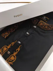 Ajwah Royal Black Embroidery Panjabi_img_0