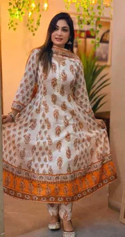 Most Exclusive Demanding Collection Cotton Gown 3 piece_img_0