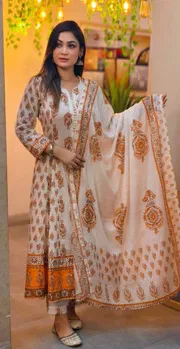 Most Exclusive Demanding Collection Cotton Gown 3 piece_img_4