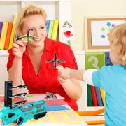 Air Battle Gun with 4 Foam Aircrafts for Kids Outdoor Sport Activity_img_4