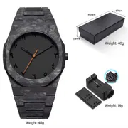 Frosted Chain Black Polycarbon Plastic Lightweight Watch_img_3