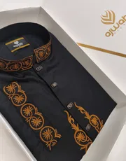 Ajwah Royal Black Embroidery Panjabi_img_2