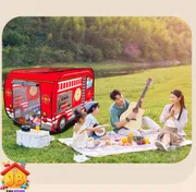 Kids' Cartoon Police & Fire Truck Pop-Up Play Tent - Skylight, Indoor/Outdoor Fun_img_6