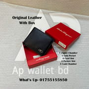 Ferragamo Original Leather Wallet With Branding Premium Box_img_0