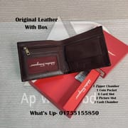 Ferragamo Original Leather Wallet With Branding Premium Box_img_4