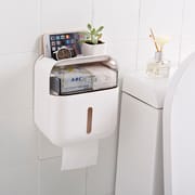 Wall-Mounted Bathroom Tissue Paper Holder with phone shelf Multifunction Tissue Box_img_0