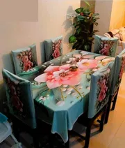 China Premium 3D Print Table Cloth Set_img_3
