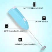 Mini Portable Hand Blender For Lassi. Milk. Coffee. Mixer_img_2