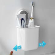 Toothbrush Holders, Bathroom Self Adhesive Shelf Toothbrush Rack Wall Hanging Toothpaste Organizer Kitchen Chopsticks Tableware Drain Storage Box_img_2