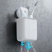 Toothbrush Holders, Bathroom Self Adhesive Shelf Toothbrush Rack Wall Hanging Toothpaste Organizer Kitchen Chopsticks Tableware Drain Storage Box_img_3