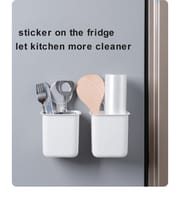 Toothbrush Holders, Bathroom Self Adhesive Shelf Toothbrush Rack Wall Hanging Toothpaste Organizer Kitchen Chopsticks Tableware Drain Storage Box_img_13