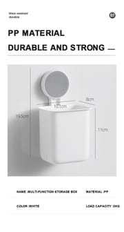 Toothbrush Holders, Bathroom Self Adhesive Shelf Toothbrush Rack Wall Hanging Toothpaste Organizer Kitchen Chopsticks Tableware Drain Storage Box_img_15
