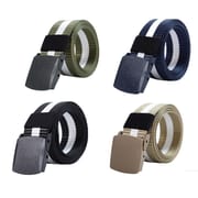 Striped Canvas Men's Belt Lightweight Hard Plastic Buckle Nylon Outdoor Sports Leisure Belt for Men 120cm_img_0
