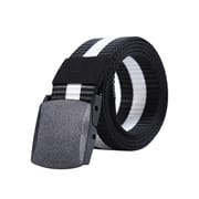 Striped Canvas Men's Belt Lightweight Hard Plastic Buckle Nylon Outdoor Sports Leisure Belt for Men 120cm_img_7