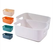 Plastic Baskets for Bathroom, Kitchen and Office Storage - Sleek Modern Design Box for Home Storage and Organisation_img_0
