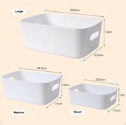 Plastic Baskets for Bathroom, Kitchen and Office Storage - Sleek Modern Design Box for Home Storage and Organisation_img_6