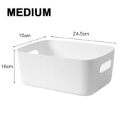 Plastic Baskets for Bathroom, Kitchen and Office Storage - Sleek Modern Design Box for Home Storage and Organisation_img_8