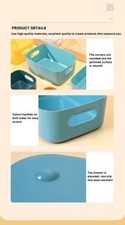 Plastic Baskets for Bathroom, Kitchen and Office Storage - Sleek Modern Design Box for Home Storage and Organisation_img_10