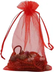9x12 cm Solid color organza Plain gift bag - 3.5x4.72 inc drawstring Chocolate, Dry Food & Jewelry Packaging Bag_img_9