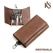 KROYSHALA Black & Chocolate Key Ring Holder Folding Key Ring For Bikers , Key Ring For Lockers Wallet For Men_img_0
