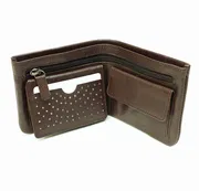 Men’s Wallet – Brown & Black Leather Bifold by Kroyshala – Slim & Elegant_img_0