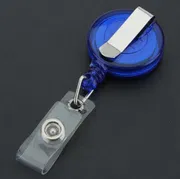 Blue yo yo Reel ID Card Badge Holder -Ring Retractable Coil Round shape_img_0