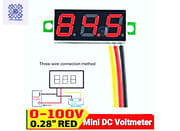 LED Display Mini 0.28 inch DC 0-100V Digital Voltmeter 100V Volt Panel Indicator Monitor Voltage Meter - Compact LED Voltmeter for Voltage Monitoring_img_0
