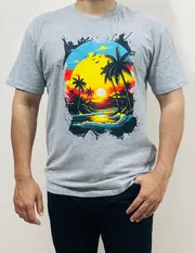 Gonji Gray Graphic Drop Shoulder T-Shirt_img_1