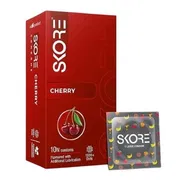 Skore Cherry Flavored 1500+ Dotted with Extra Lubrication Condom - 10pcs Pack_img_0