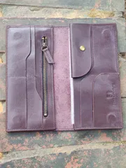 KROYSHALA Premium 100% Genuine Cow Leather Long Wallet – Black | Stylish & Spacious_img_6