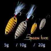 2 pcs Luya bait sequins remote cast shell spoon type iron plate sequins fake bait blood trough feather hook 5g 10g 20g Spoon Lure_img_0