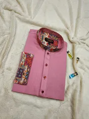 Premium Beby pink contrast panjabi for men (Trendy golapi beauty)_img_4