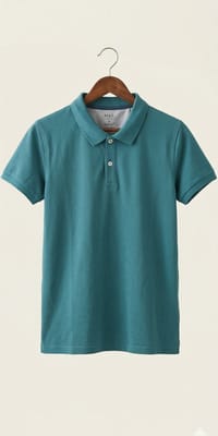 Premium Green Pique & Teal blue  Polo T-Shirt – Classic Fit_img_3