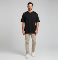 Original Black Solid color Export T-shirt Jek & jins_img_3