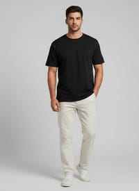 Original Black Solid color Export T-shirt Jek & jins_img_0