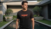 Batman Stylized Red Logo Graphic Tee | Men’s Premium Black Superhero T-Shirt_img_1
