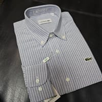 Lacoste Regular Fit Steel  Grey Striped Oxford Shirt_img_0