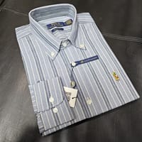 Ralph Lauren polo Slim Fit Steel Blue Multi-Stripe Oxford Shirt_img_0