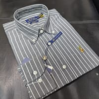 Ralph Lauren polo Slim Fit Steel Grey Striped Oxford Shirt_img_0