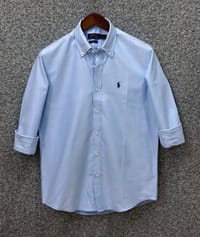 Polo Ralph Lauren Sky Blue Slim Fit Oxford Cotton Shirt_img_0