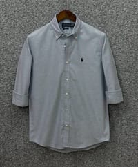 Polo Ralph Lauren Slim Fit Heather Grey Oxford Shirt_img_0
