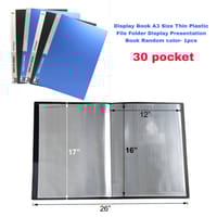Display Book A3 Size 30 pocket Thin Plastic File Folder Display Presentation Book Random color- 1pcs_img_0